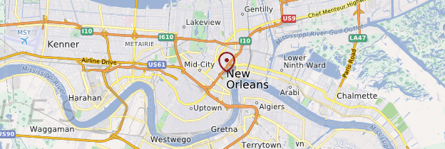 Carte La Nouvelle-Orléans (New Orleans) - Louisiane