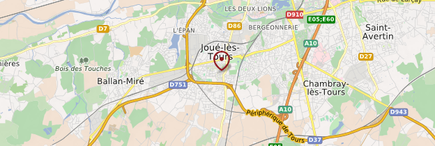 Carte Joué-les-Tours - Châteaux de la Loire