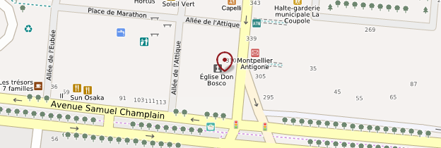 Carte Quartier Antigone - Montpellier