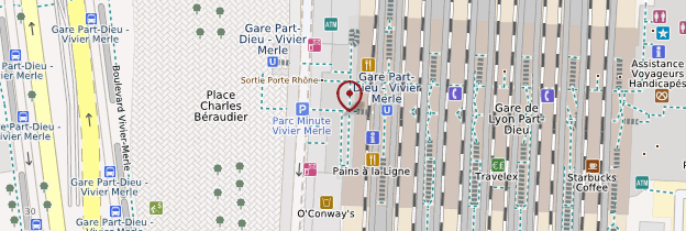 Carte Gare de la Part-Dieu - Lyon et ses environs