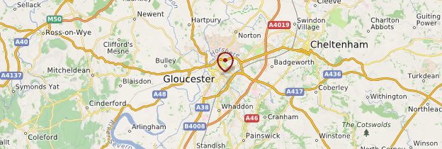 Carte Gloucester - Angleterre