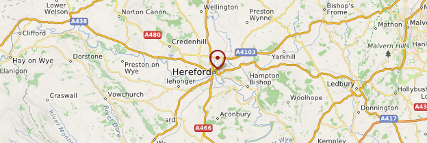Carte Hereford - Angleterre