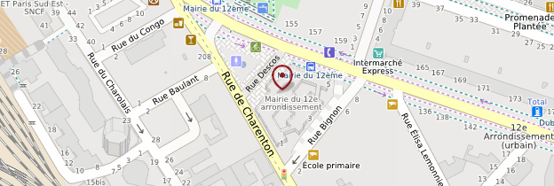 Carte Mairie du 12ème arrondissement - Paris