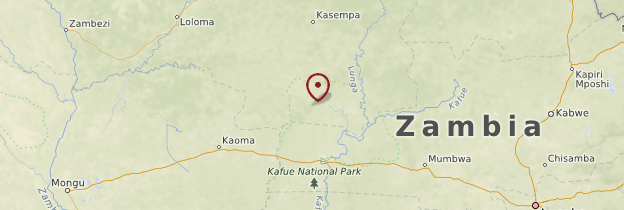 Carte Parc national de Kafue - Zambie