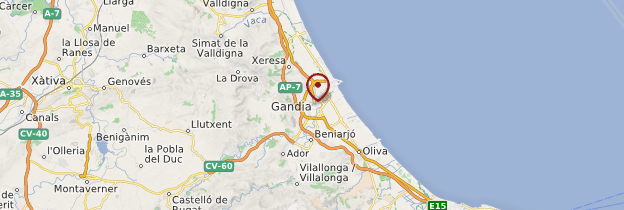 Carte Gandia - Espagne