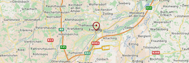 Carte Freising - Allemagne