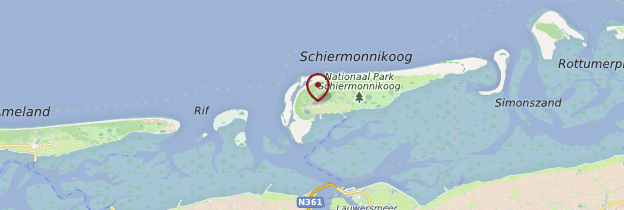 Carte Île de Schiermonnikoog - Pays-Bas