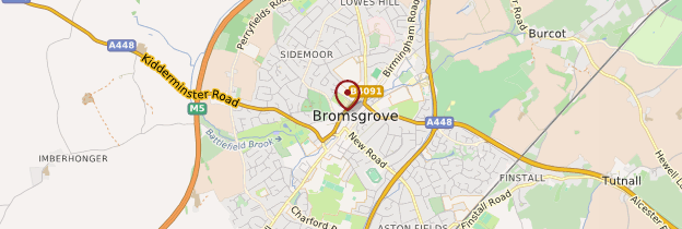 Carte Bromsgrove - Angleterre
