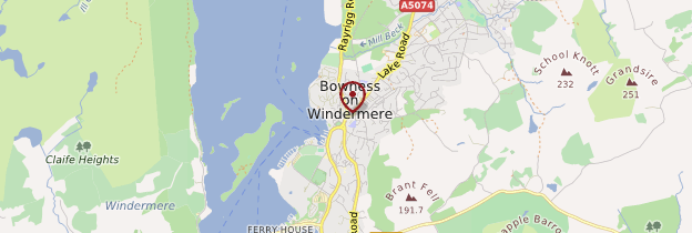 Carte Bowness-on-Windermere - Angleterre