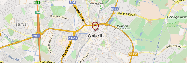 Carte Walsall - Angleterre