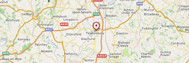 Carte Tewkesbury - Angleterre