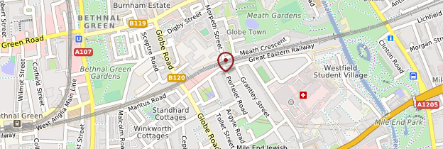 Carte Hackney, Bethnal Green et Whitechapel - Londres