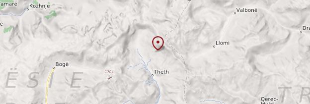 Carte Parc national de Thethi - Albanie