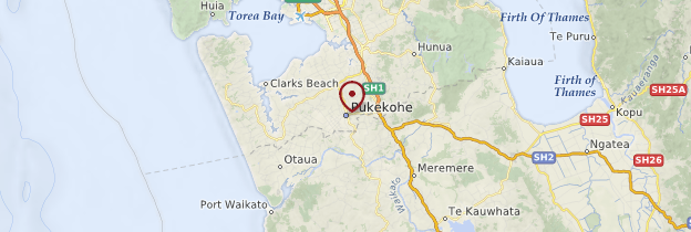 Carte Pukekohe - Nouvelle-Zélande