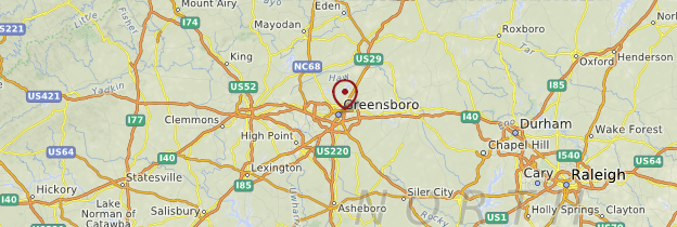 Carte Greensboro - États-Unis