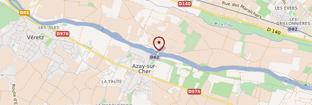 Carte Azay-sur-Cher - Châteaux de la Loire