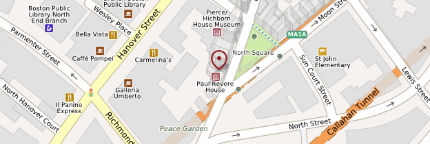 Carte Paul Revere House - Boston