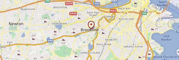 Carte Brookline - États-Unis