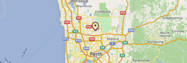 Carte Environs de Perth - Australie