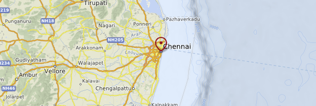 Carte Chennai (Madras) - Inde