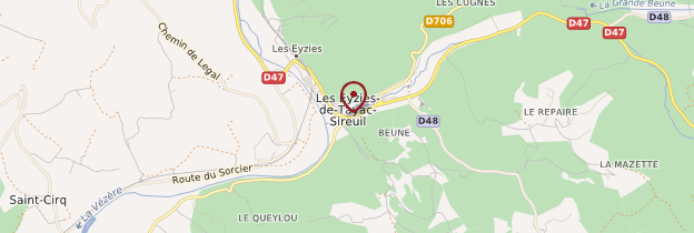 Carte Les Eyzies-de-Tayac-Sireuil - Périgord - Dordogne