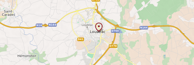 Carte Loudéac - Bretagne