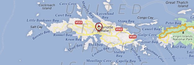 Carte Charlotte Amalie - Îles Vierges des États-Unis