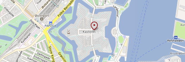 Carte Kastellet (Citadelle) - Copenhague
