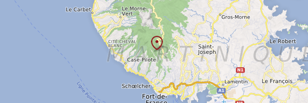 Carte Cascades de Didier - Martinique