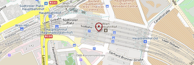 Carte Wien Hauptbahnhof (Gare centrale) - Vienne
