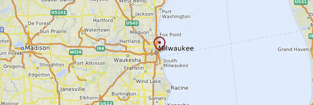 Carte Milwaukee - États-Unis