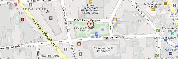 Carte Square Marcel Pagnol - Paris