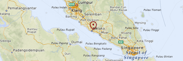 Carte Malacca (Melaka) - Malaisie