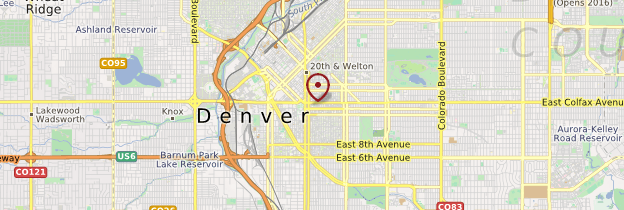 Carte Denver - Parcs nationaux de l'Ouest américain
