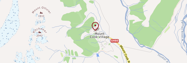 Carte Mont Cook - Nouvelle-Zélande