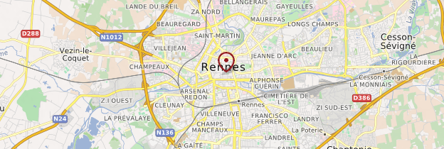 Carte Rennes (Roazhon) - Bretagne