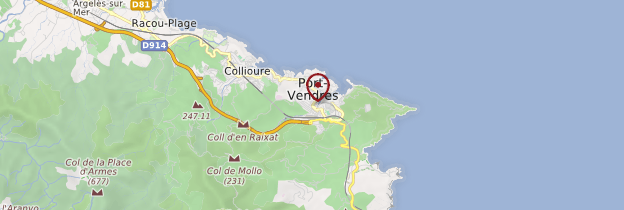 Carte Port-Vendres - Languedoc-Roussillon