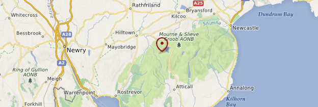 Carte Mourne Mountains - Irlande