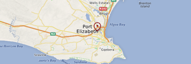 Carte Port Elizabeth - Afrique du Sud