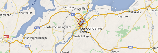 Carte Derry (Doire) - Irlande