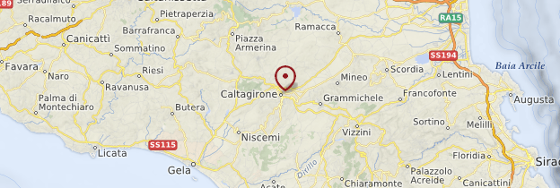 Carte Sicile du centre - Sicile
