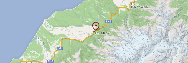 Carte Fox Glacier - Nouvelle-Zélande