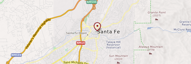 Carte Santa Fe - Parcs nationaux de l'Ouest américain