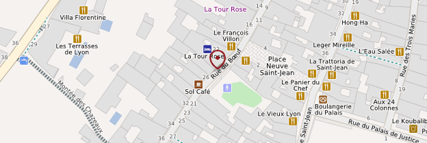 Carte Tour Rose - Lyon et ses environs