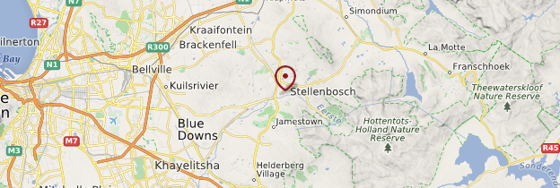 Carte Stellenbosch - Afrique du Sud