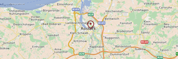 Carte Rostock - Allemagne