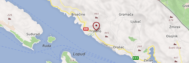 Carte Trsteno - Croatie