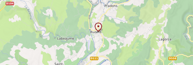 Carte Ruoms - Ardèche, Drôme