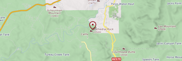 Carte Cathedral Rock - Parcs nationaux de l'Ouest américain
