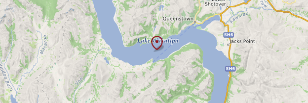 Carte Lac Wakatipu - Nouvelle-Zélande